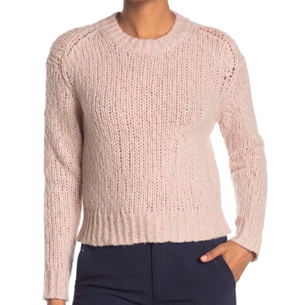 360 Cashmere Abbot Sweater Loose Knit Soft Rose Size M Barbie Core Gorp